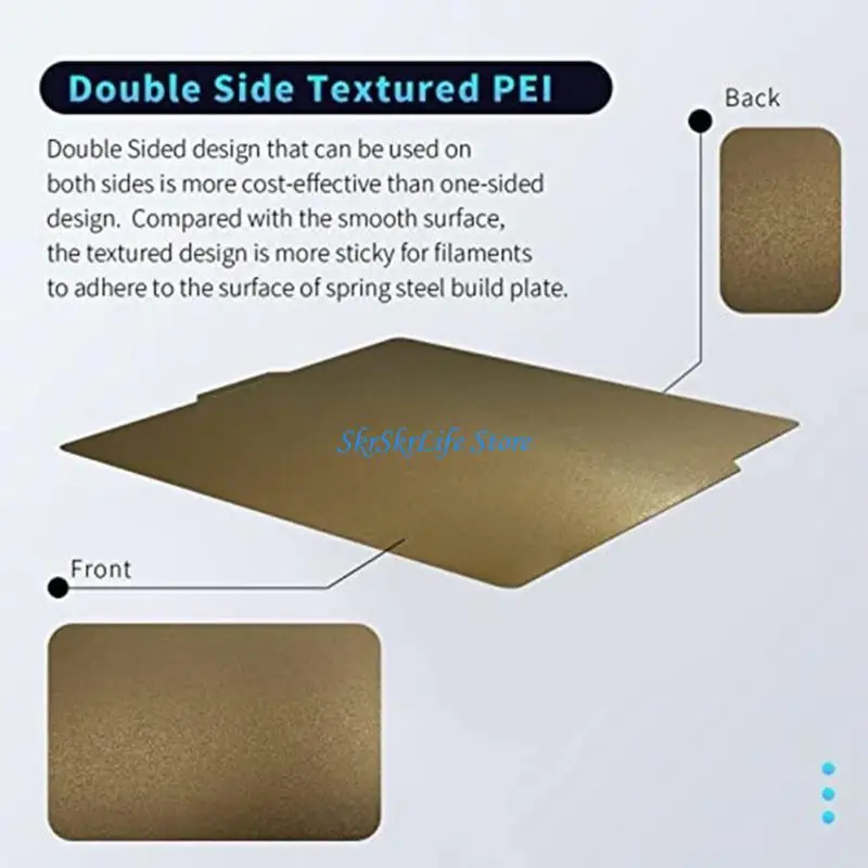 

E65E for Lab Printer Hot Bed Steel Plate Double-Sided Textured PEI with Base 260° Heat Resistant 257x257mm