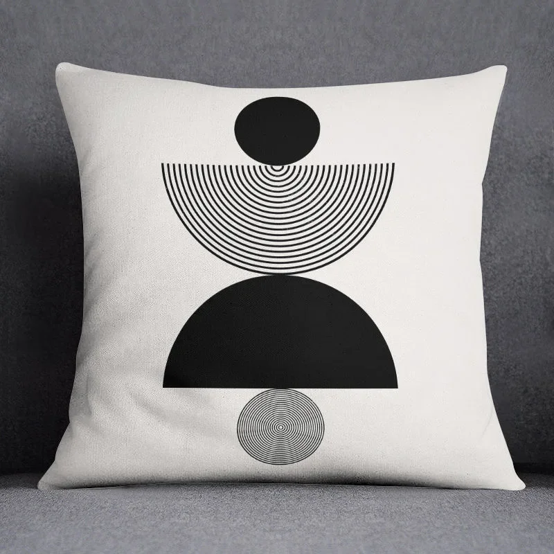 Nordic style simple geometric pillowcase sofa cushion cover living room bedroom square car pillow cover 45x45cm