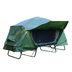Single Person Camping Off-Ground Tent with Folding Bed Outdoor Waterproof and Cold-Proof Double Layers Anti-storm Tourist Drive