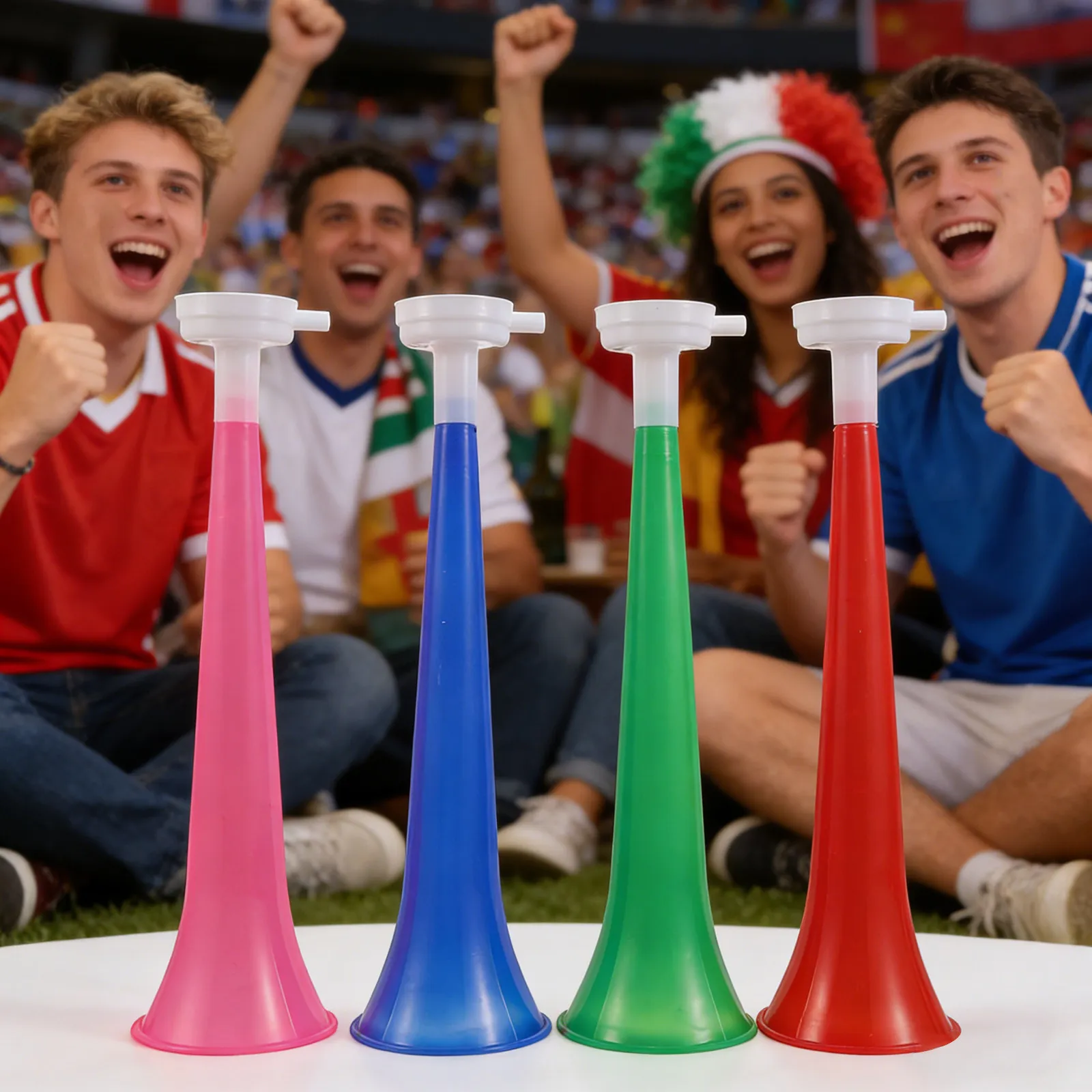 12Pcs Stadium Noise Horn football game cheering horn Plastic Loud Cheering Trumpet for Football Soccer Fans Cheering Noise Maker