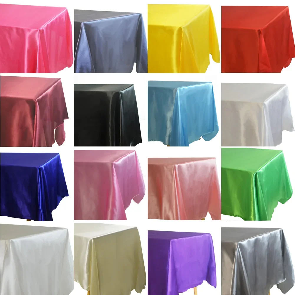 

Rectangle Satin Tablecloth Overlays Wedding Banquet Decors Home Christmas Birthday Party Table cloth Restaurant Table Supplies