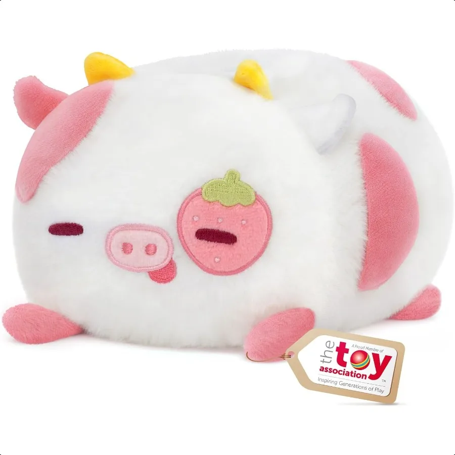 

Strawberry Cow Plush Pillow Kawaii Cow Stuffed Animals Cute Plushies for Girls Soft Pink Cow Plush Birthday Gifts for Adults Te