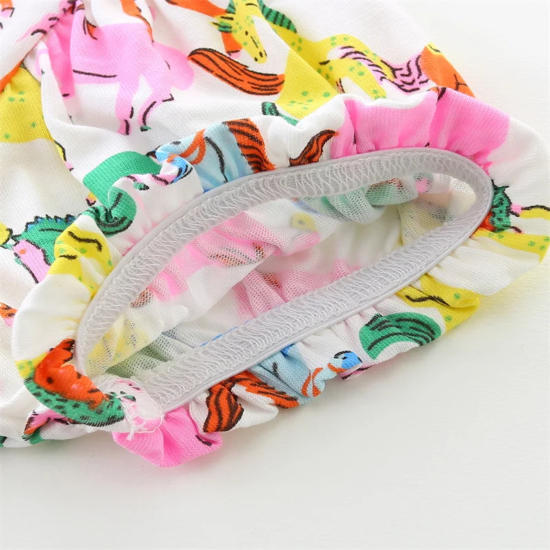 2026 جديد الصيف الخيول طباعة فستان الأميرة للفتيات 2-7T طفل قصير الأكمام فساتين الحفلات الأطفال وصول جديد فساتين الطفل #4