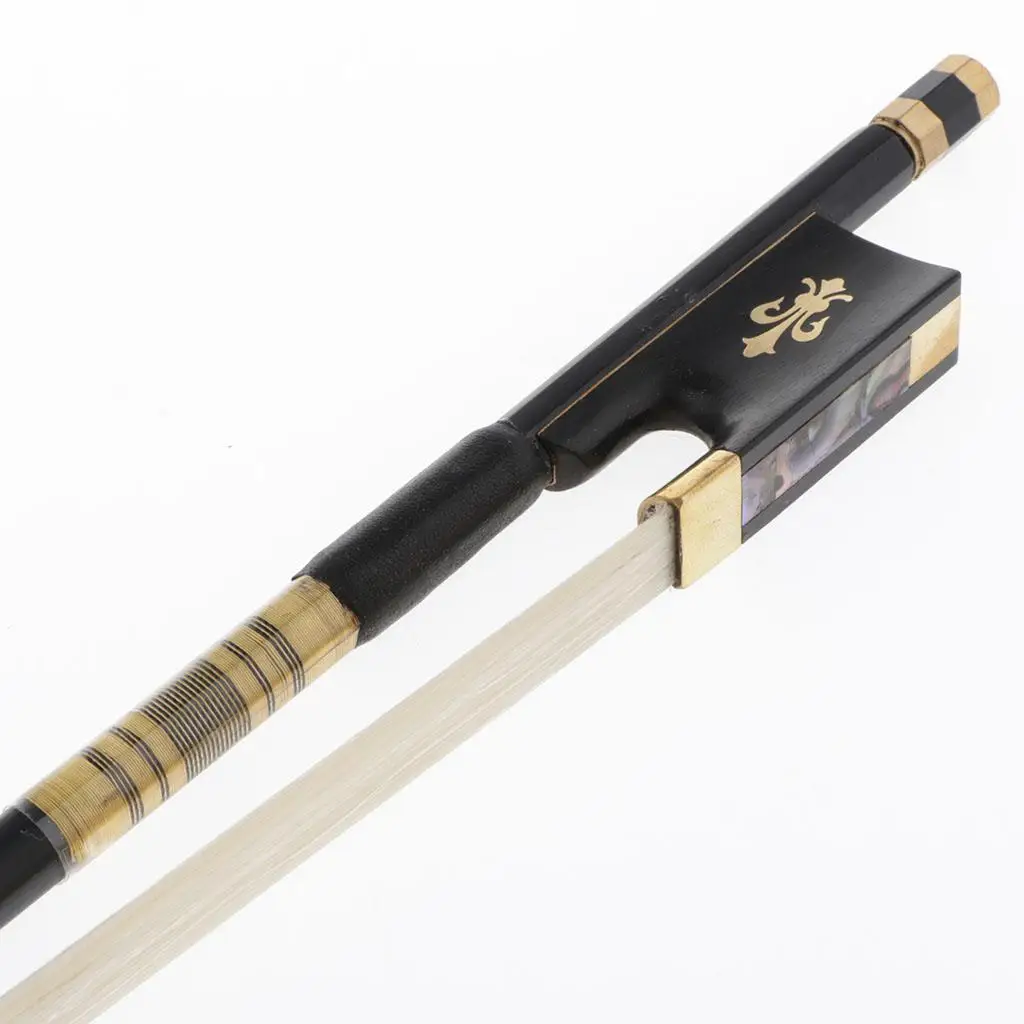 4/4 Carbon Fiber Violin Fiddle Bow Well Balanced String Bow Black Carved Tailpiece for Violin Instrument Practice