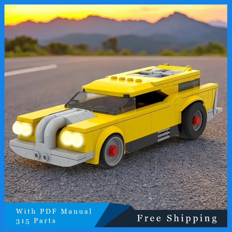 315 個 MOC テクニカルビルディングブロック黄色旅行車レンガモデル創造的な教育 DIY 組み立ておもちゃ子供のためのクリスマスギフト