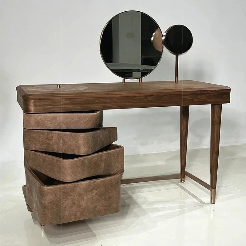FG dresser light luxury master bedroom solid wood paint mirror makeup table high-end rotating drawer makeup table