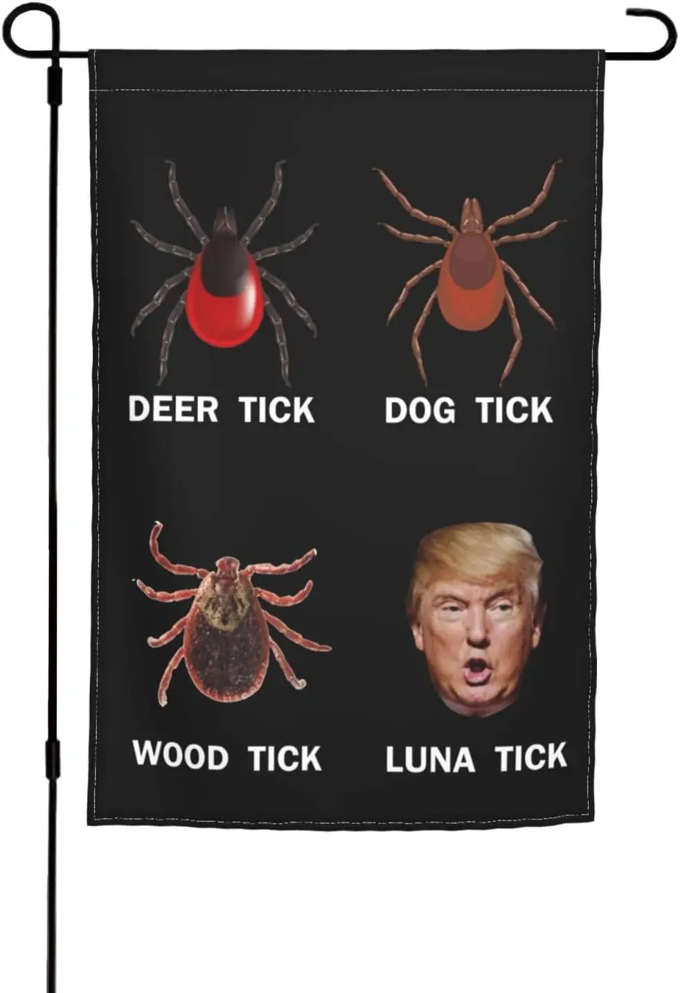 Know Your Parasites Anti-Trump Flag,Deer Tick Dog Tick Wood Tick Luna Tick Garden Flag Vertical Double Sided Holiday Yard Flags