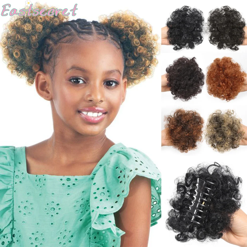 

EAST Синтетический афро-пушистый хвост Кудрявый вьющийся пучок волос с заколками для наращивания прически для чернокожих женщин