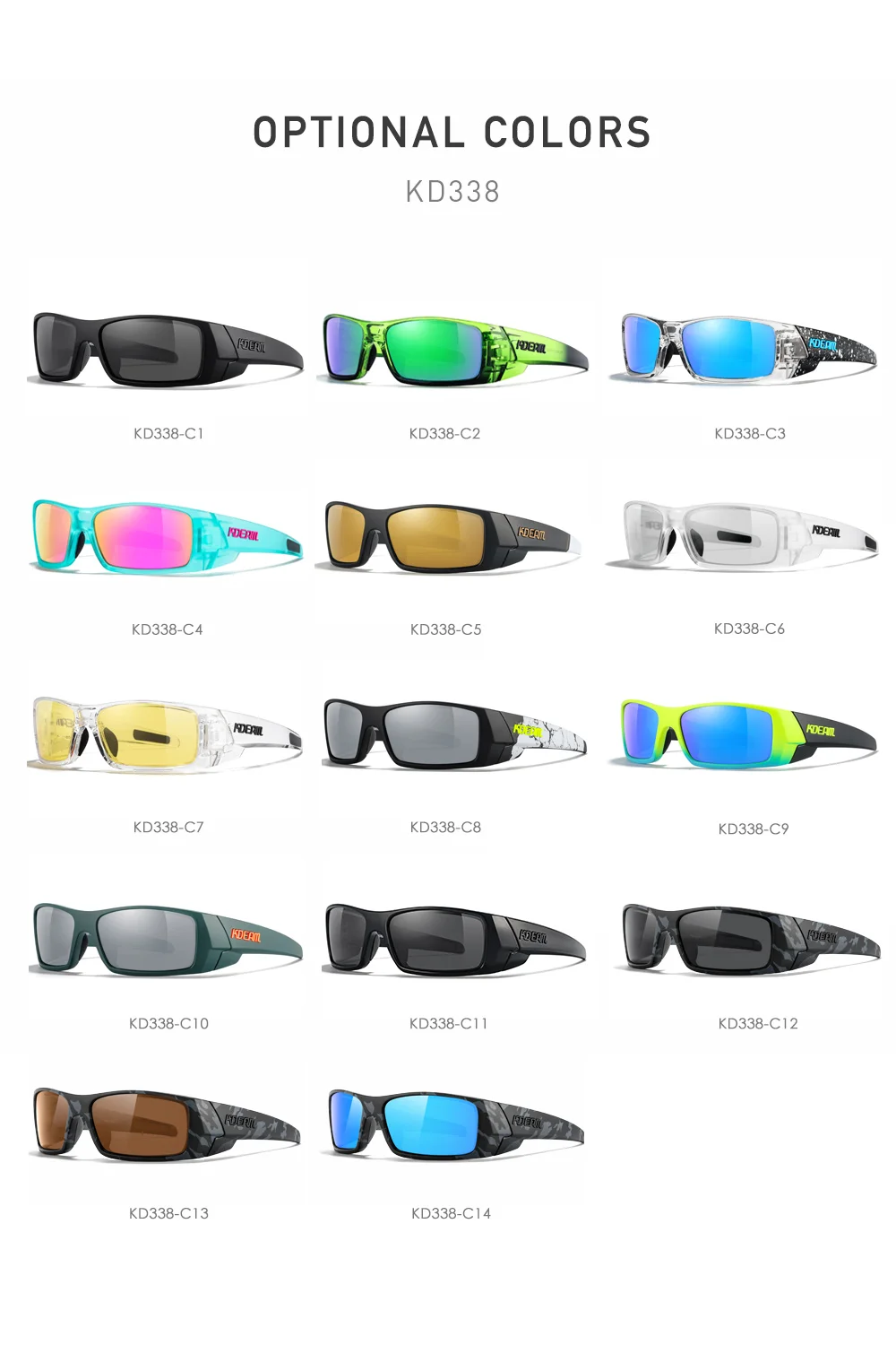KDEAM Angel-Sonnenbrille für Herren mit komplett schwarzem Design, langlebiges Material, photochrome und nächtliche Sonnenbrille, Totenkopf-Etui – Detail 6