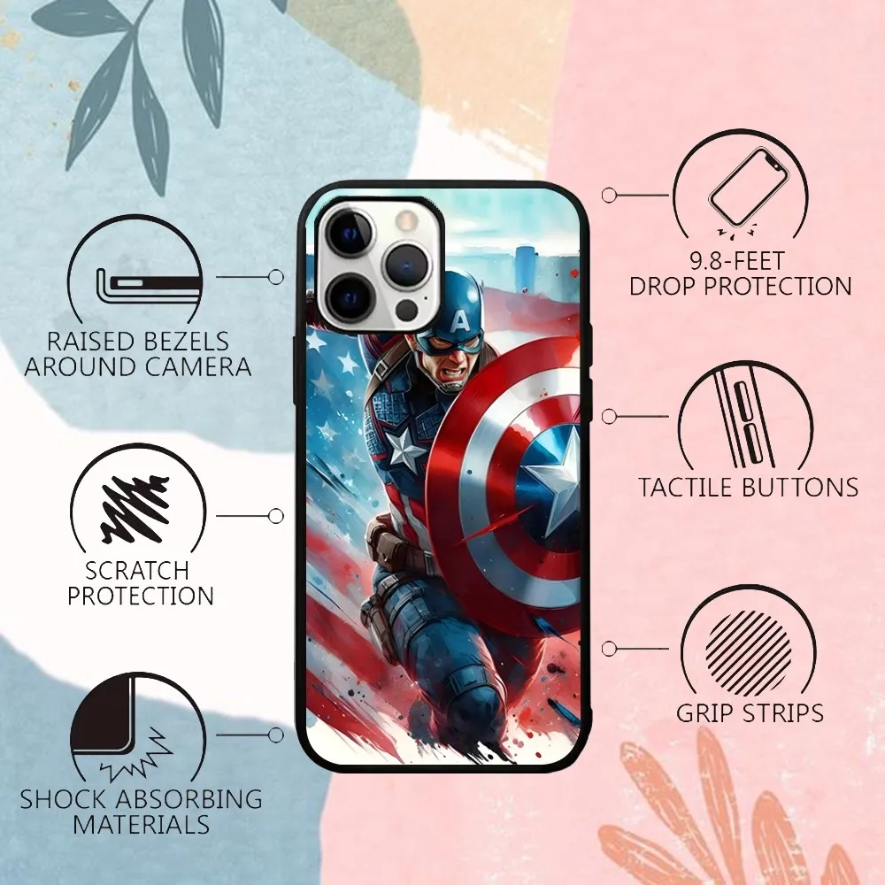 C-Captain A-America чехол для телефона IPhone 15 14 13 Pro Max 11 12 Mini Alex, зеркальный Для Magsafe, чехол для беспроводной зарядки