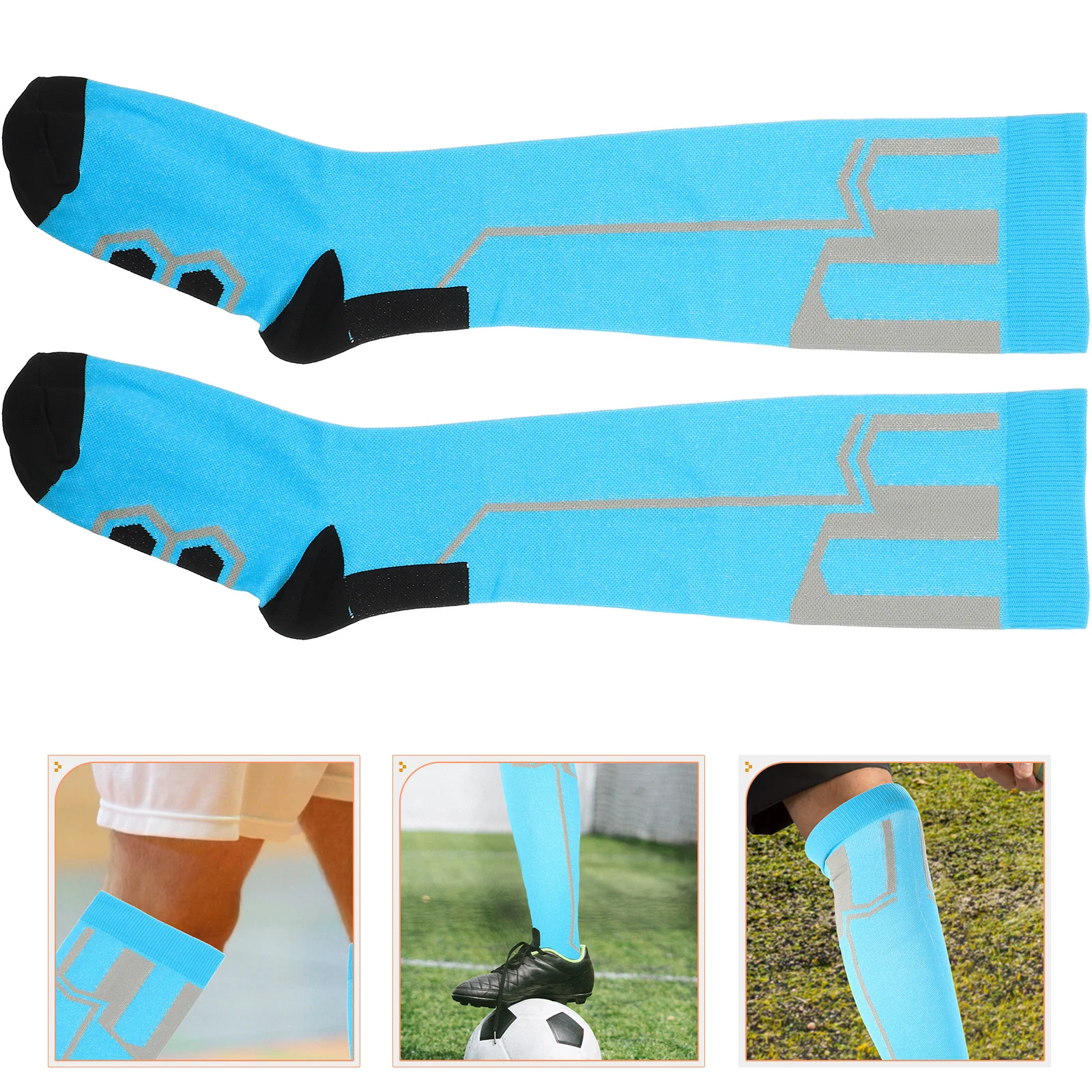 

1Pair Sports Compression Socks Lightweight Wear-Resistant Sweat-Absorbing Knee High Calf Stockings for Running Hiking Basketball
