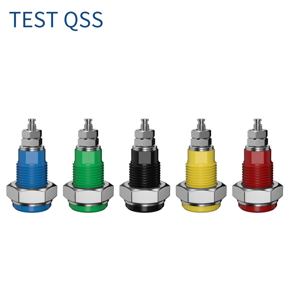 

QSS 5PCS 4MM Banana Socket Binding Post Nut Banana Plug Jack Electrical Connector Terminal Test Hole DIY Parts Q.40023