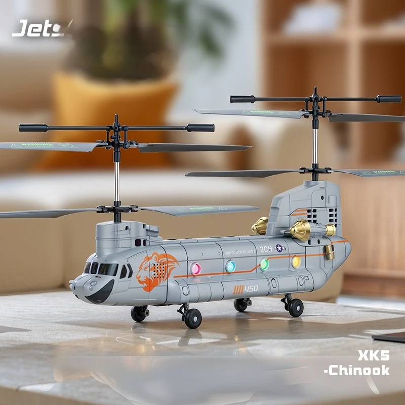 RC Helicopter Chinook Transportation Twin Propeller Drop Resistant Fixed Height Transportation Simulation