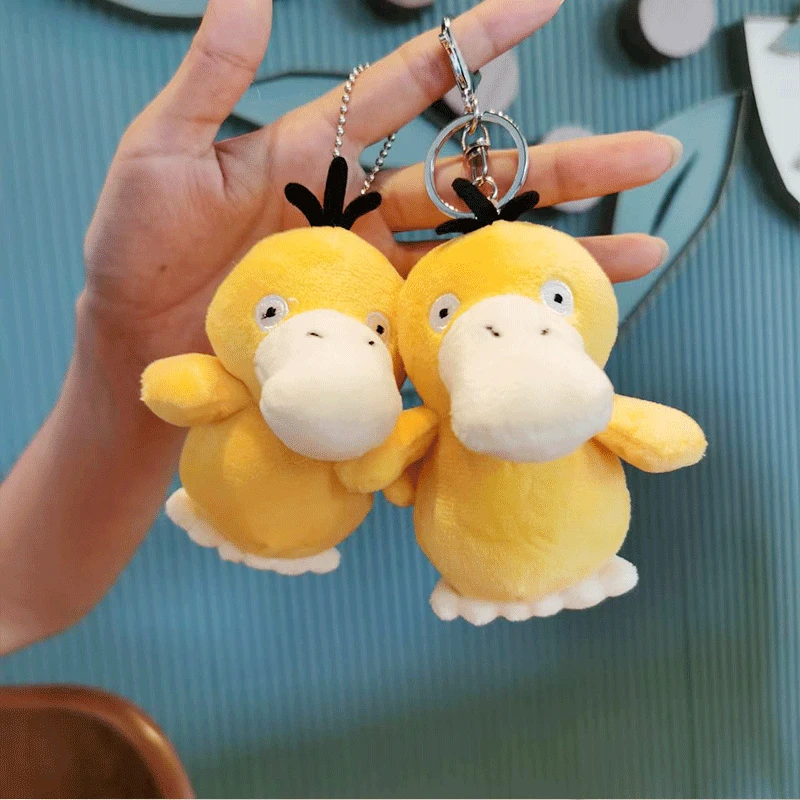 Original Pokemon Plush Keychain Cartoon Toys Yellow Psyduck Doll Kids Kawai Toy Gift