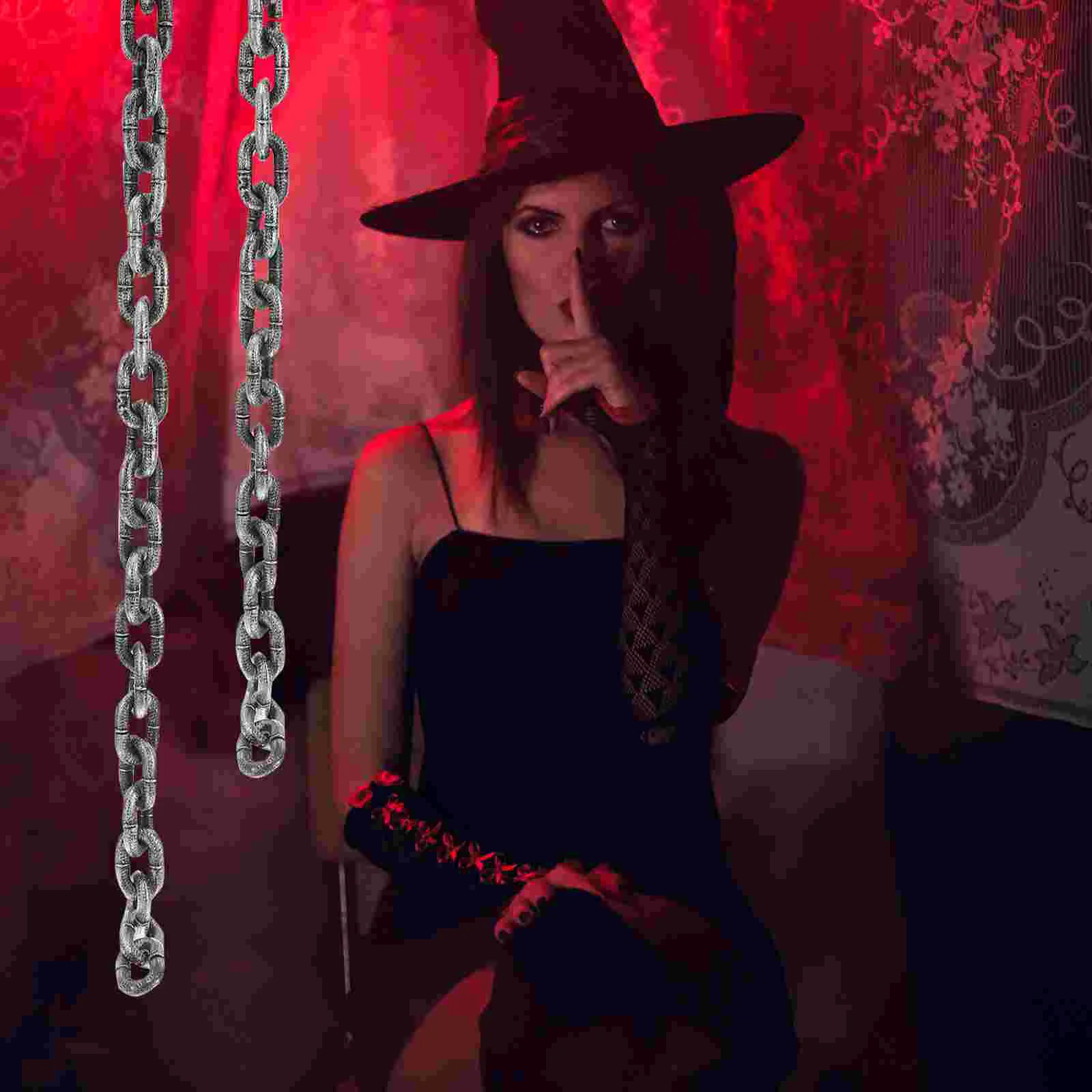 Simulated Iron Chain Halloween Party Plastic Decor Prop Fake Decoration Apparel