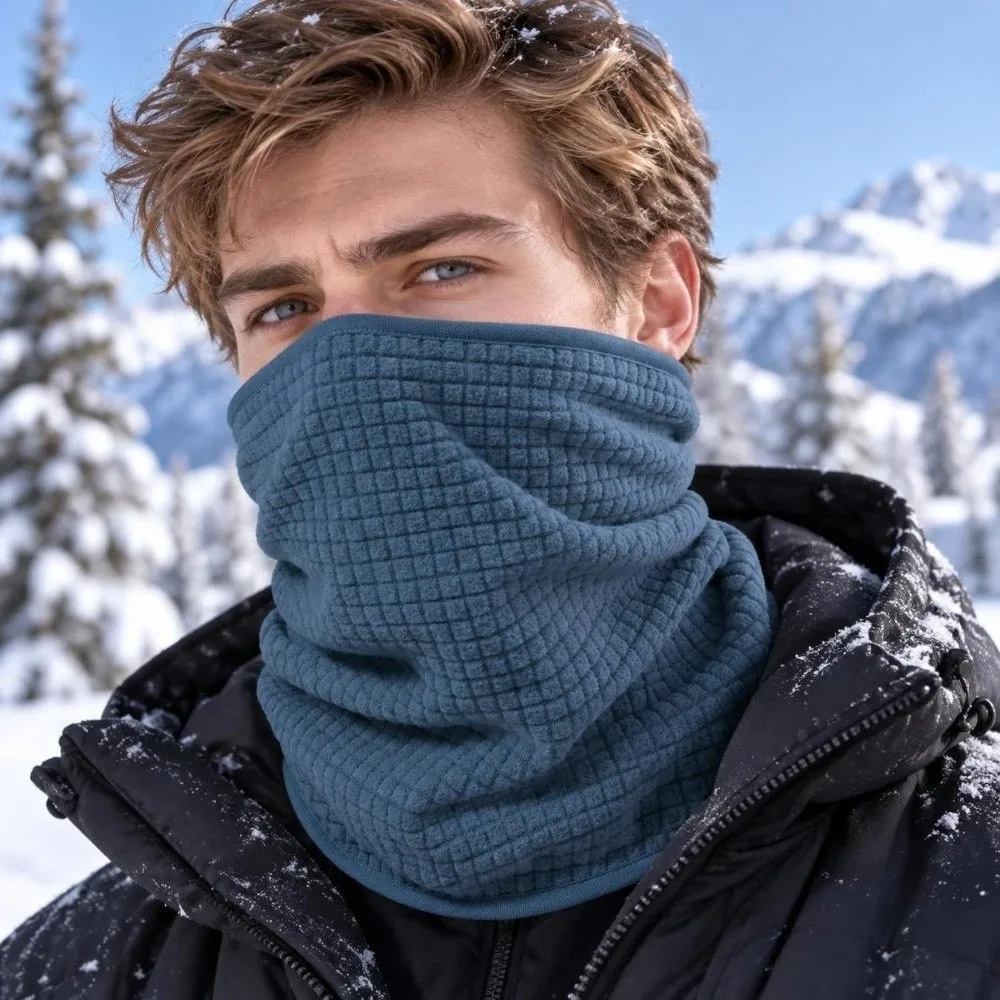 Windproof Snood Thickened Neck Warmer Breathable Elastic Fleece Scarf Multi-functional Soft Fleece Thermal Collar Athletes