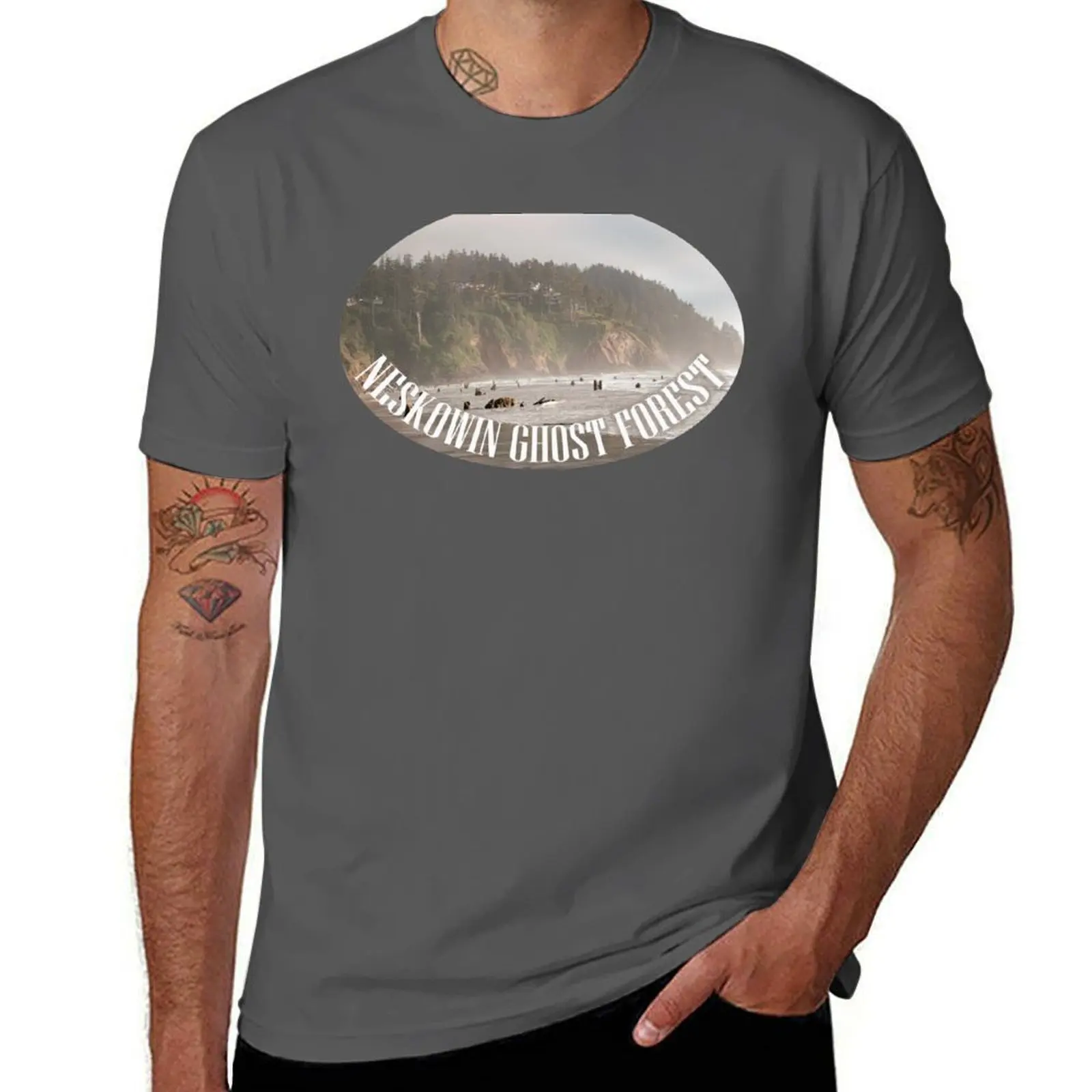 

Ghost Neskowin, / Oregon Forest T-Shirt Casual Trendy Streetwear Tee Shirt
