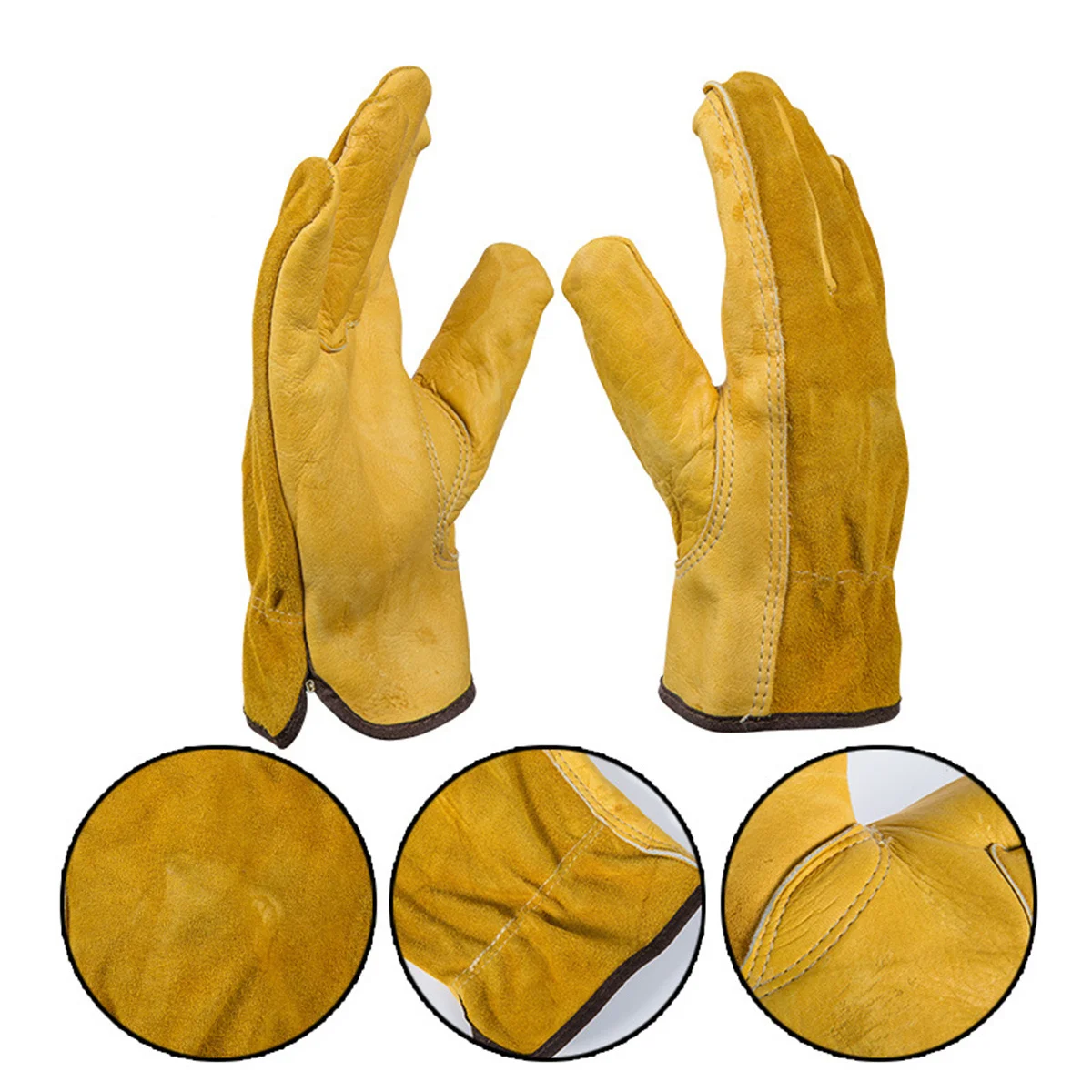 1 par de luvas de gado de longa duração capa protetora resistente ao desgaste luvas de trabalho de soldagem de jardim impressão digital manuseio livre