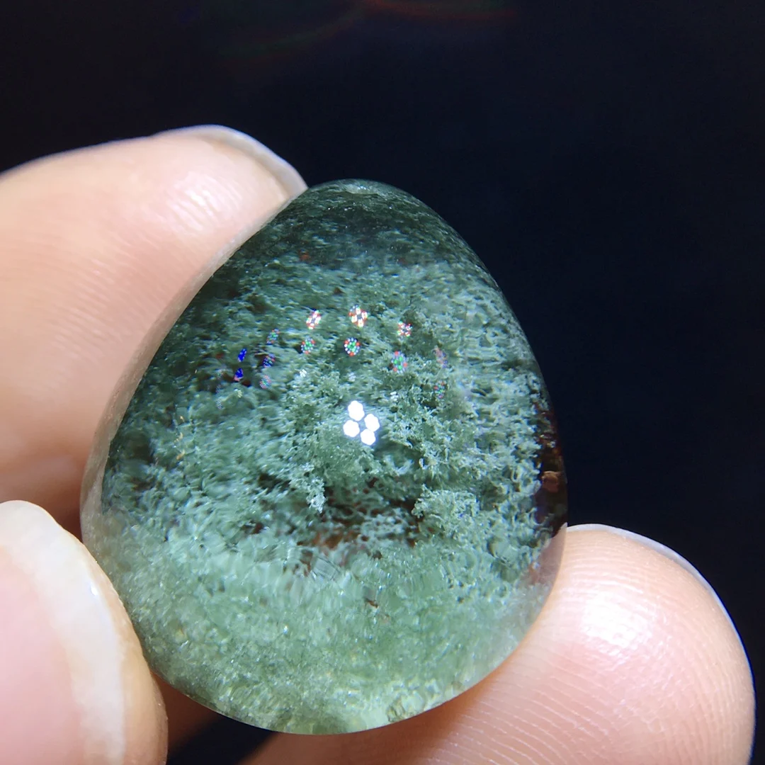 

Natural Green Phantom Quartz Pendant Jewelry Women Men 24/19.6/14.5mm Necklace Water Drop Phantom Rare Garden AAAAAA