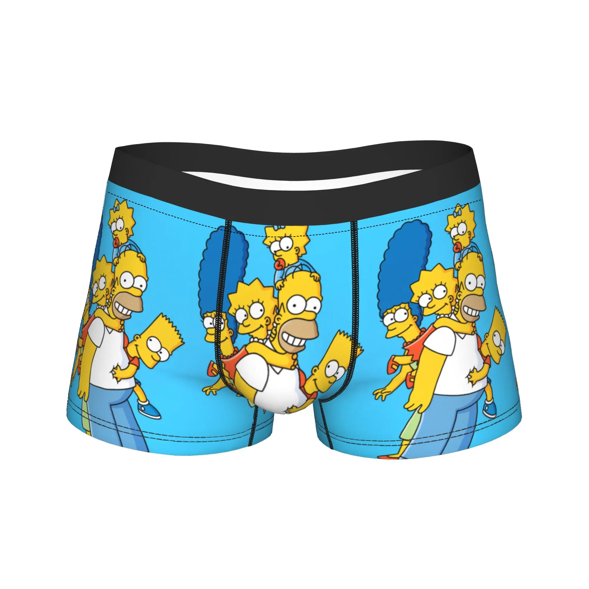 Funny S-Simpsons Classic Family Portrait Underwear  Funny Panties Custom Boxer Brief For Males Pouch Large Size Trunk