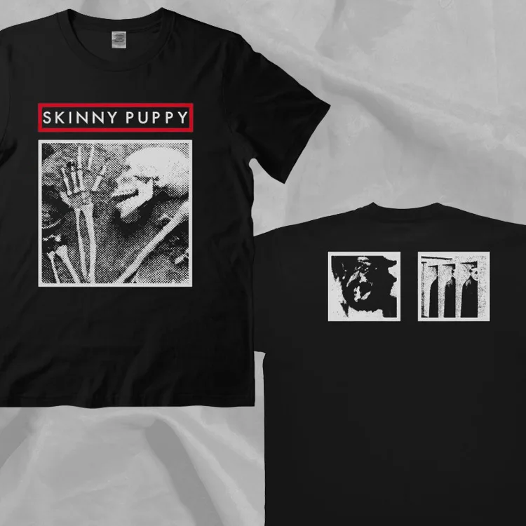 Skinny Puppy Band Remission Retro 90s Style Black Double Sided T-Shirt