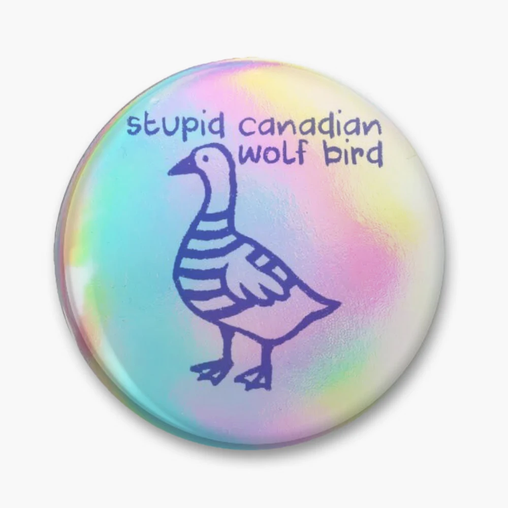 Stupid Canadian Wolf Bird Heated Rivalry 2025 Pin Holographic Star Heart Pin Brooches Laminated Button Fashion Accessory