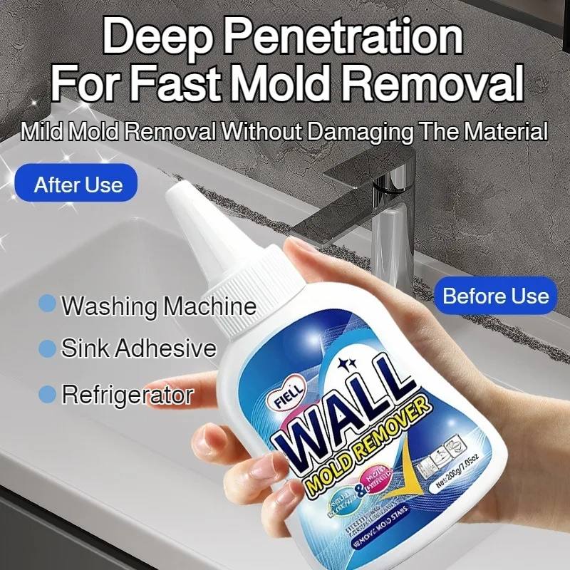 Kitchen Bathroom Stain Remover and Mold Remover Gel Strong Mildew Cleaner  Lasting Protection Anti Mold Cleaning Solution