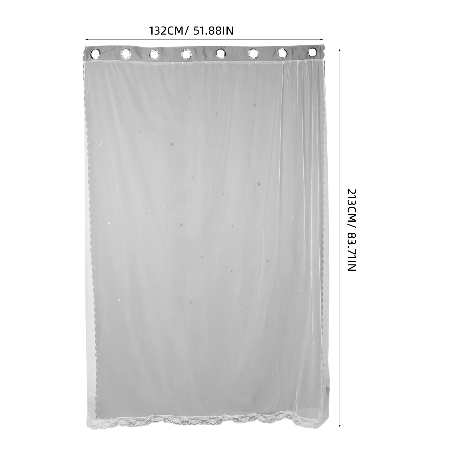 Gorden Blackout Pola Bintang Berongga Lapis Ganda dengan Lubang Gantungan untuk Menggelapkan Ruangan di Kamar Tidur dan Ruang Tamu