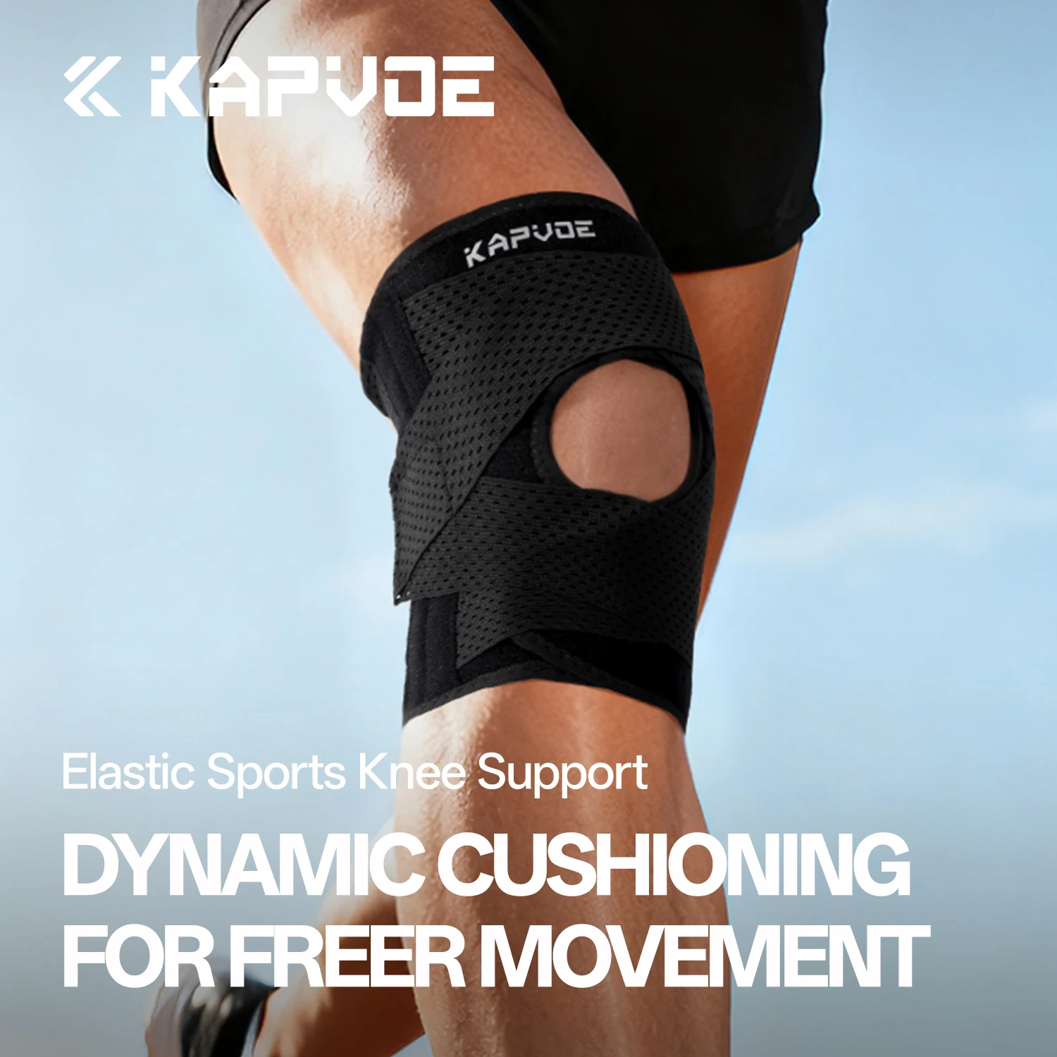 

KAPVOE новый наколенник, поддержка нескользящего поглощения, компрессия, спорт на открытом воздухе, велоспорт, футбол, баскетбол, бег, наколенники, наколенники