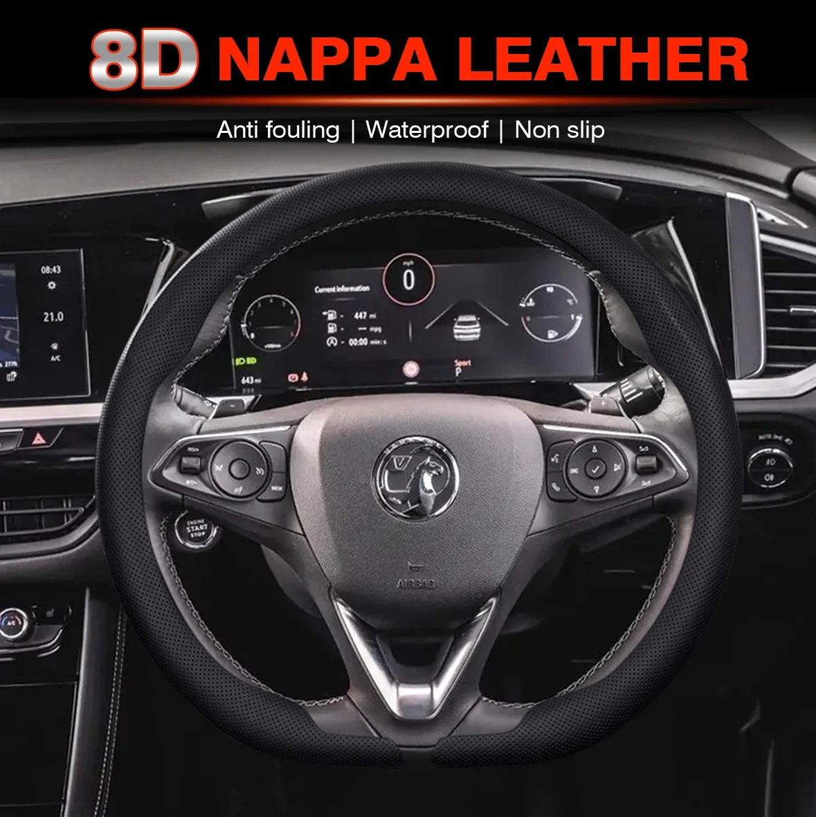 

Applicable to Opel steering wheel covers for the Mokka B GS model / Opel Mokka-e models from 2021 to 2025 with Nappa leather