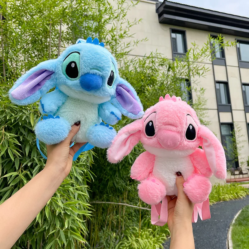 10pcs23cmGenuine Disney Stitch pluszowy plecak śliczne Anime rysunek wypchana lalka Kawaii Stitch zabawki dla dzieci przedszkole tornister