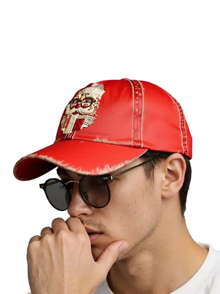 chapeu-de-beisebol-natal-vermelho-engracado-vintage-papai-noel-impresso-chapeu-de-beisebol-para-viagens-diarias-deslocamento-acampamento-ao-ar-livre