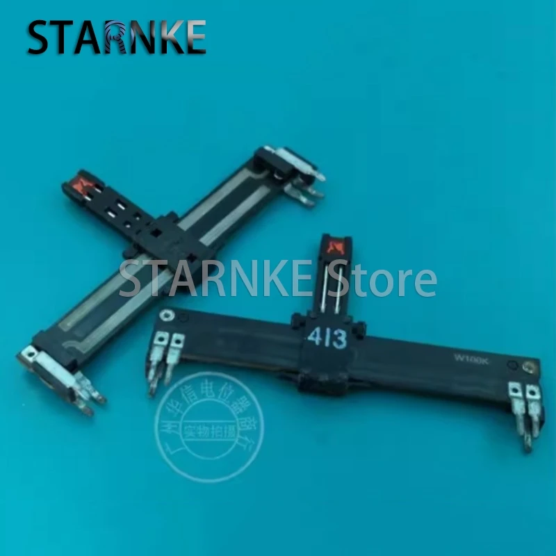 

2PCS 64MM Straight Slide Fader Single Potentiometer With Tap Center And LED W100K With Midpoint RA4570-24RT-19LC-W100K-19