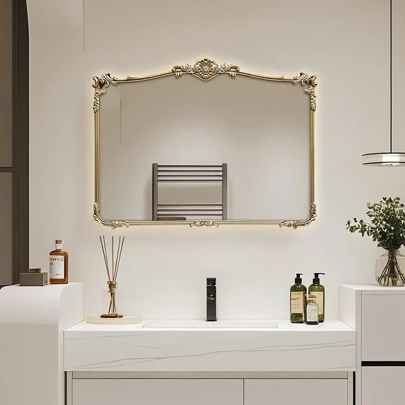 Marco z, Espejo Vintage francés, pegatinas artísticas, vestidor de baño, Espejo para niñas, Maquillaje estético, Espejo Cuerpo Entero, decoración de la casa