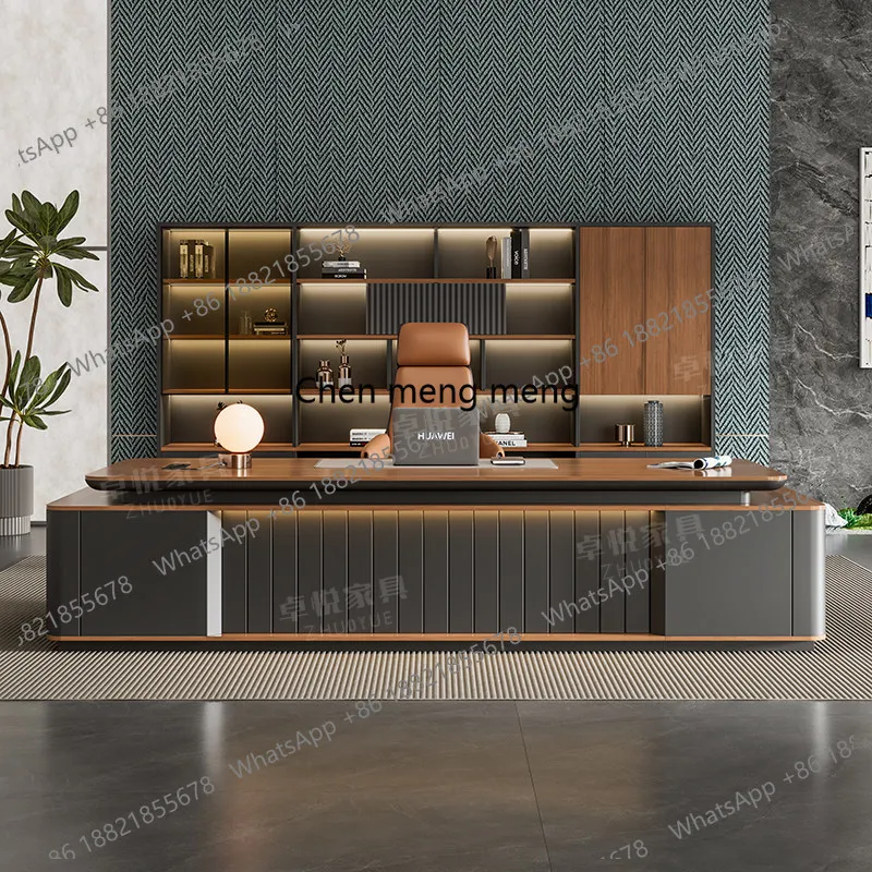 Boss desk light luxury modern simple paint big desk president  office furniture manager desk