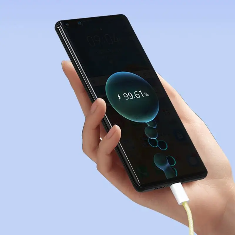 كابل شحن سريع مضفر ، شاحن من النوع C ، نايلون متين ، خالي من الخيوط المدمجة ، شحن سريع ، 60 واط ، سرعة مبس