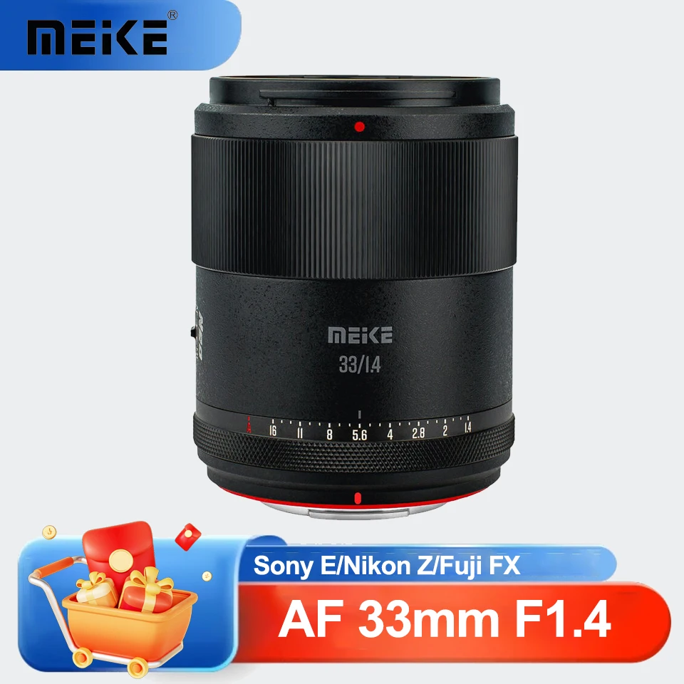 

Широкоугольный объектив MEKE AF 33mm F1.4 с большой апертурой и автофокусом, совместимый с Sony E, Fuji FX, Nikon Z