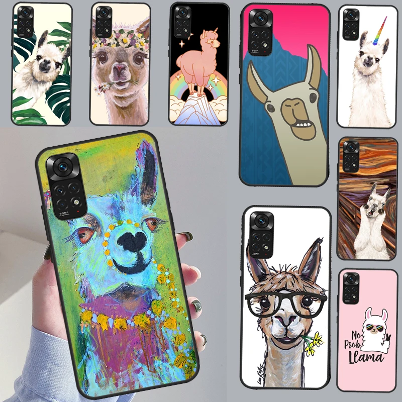 Animal Lama Llama Alpacas Case For Xiaomi Redmi Note 11 10 9 8 Pro Note 11S 10S 9S 8T K50 K40 Gaming 9T 9A 9C Cover