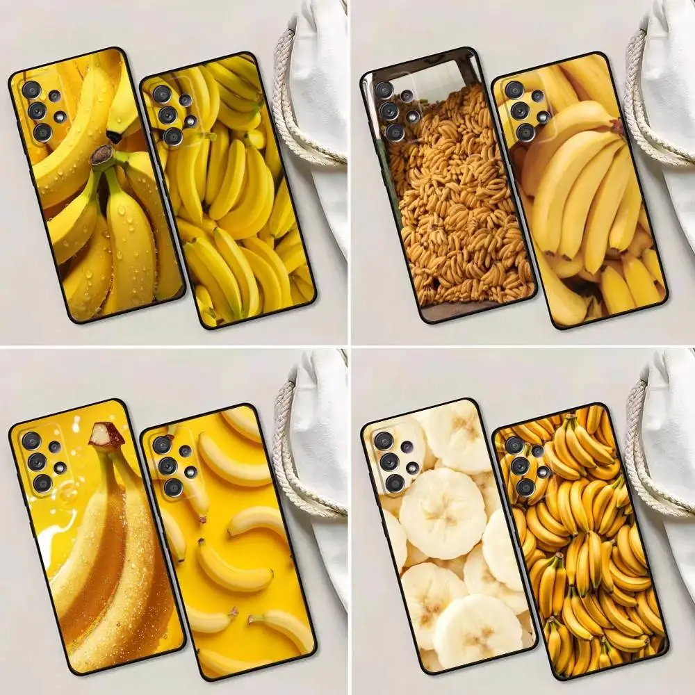 

banana Phone Case For Samsung Galaxy A13,A21s,A22,A31,A32,A52,A53,A71,A80,A91 Soft Black Phone Cover