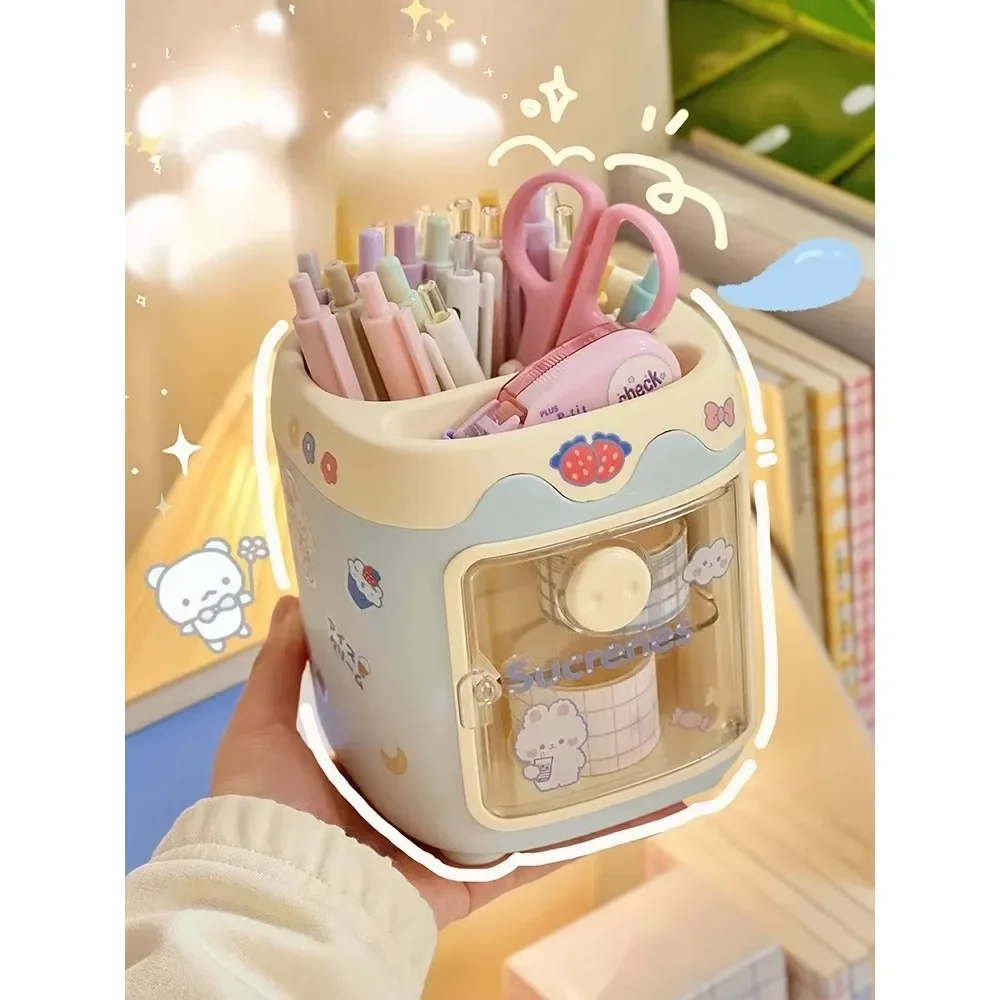 قلم رصاص دلو الكرتون خنزير الأنف حامل قلم المتدرج خنزير حامل قلم دلو لفرش ماكياج طالب مكتب لوازم مكتبية #2