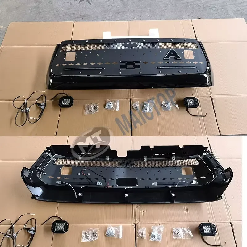 for MAICTOP Black Front Bumper Grille with LED Light for Toyota Tundra 2014-2021 Pickup Truck Facelift Car Accessories