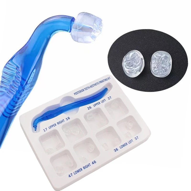 Dental Posterior Teeth Aesthetic Mould Kit16Pcs  Light Cure Resin Filling Restoration Stamp Tools for Dentist Fissure Reshaping