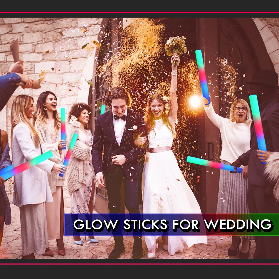 15/25/35PCS LED Light Up Foam Glow Sticks Bulk Colorful Stick Glow in The Dark forniture per feste per matrimonio natale compleanno