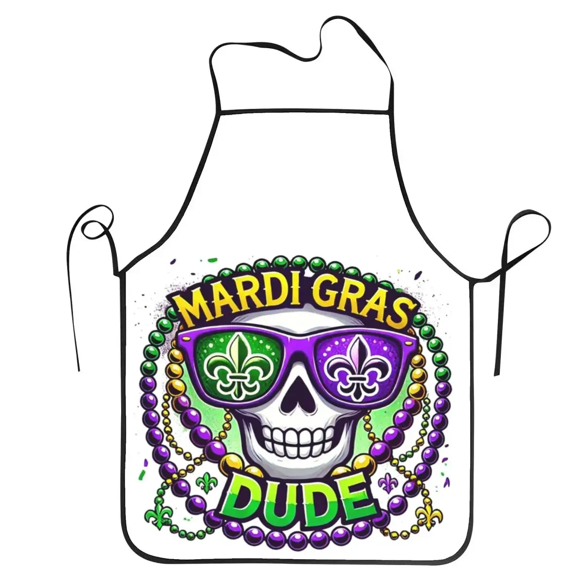

Mardi Gras Dude-Carnival Celebration Aprons Chef Cooking Baking Tablier Sleeveless Bib Kitchen Cleaning Pinafore for Women Men