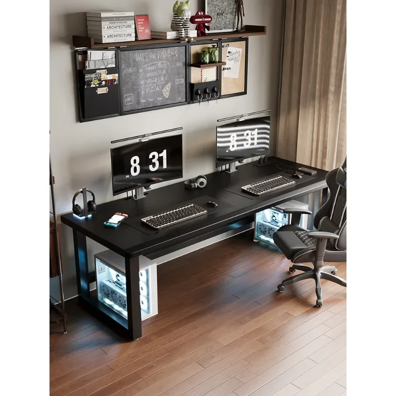 

Solid wood double e-sports table household desktop computer table workbench desk desk desk