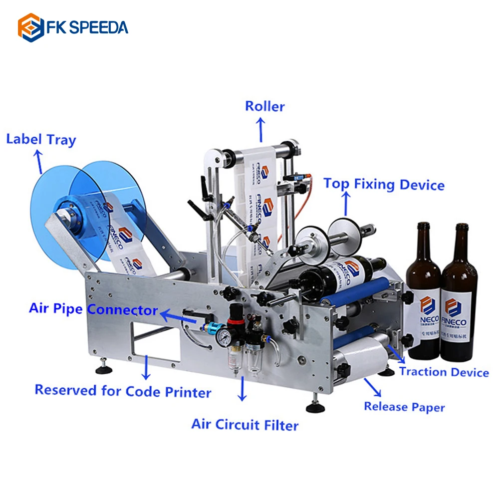 10ml/20ml/50ml/100ml/300ml/500ml Plastic Glass Taper Bottle Small Manual Semi-automatic Labeling Machine for Round Bottles