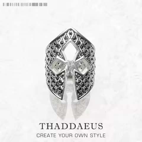 Knight's Helmet Ring,Brand New Europe Style Fine Jewerly For Women Men Vintage Gift In 925 Sterling Silver