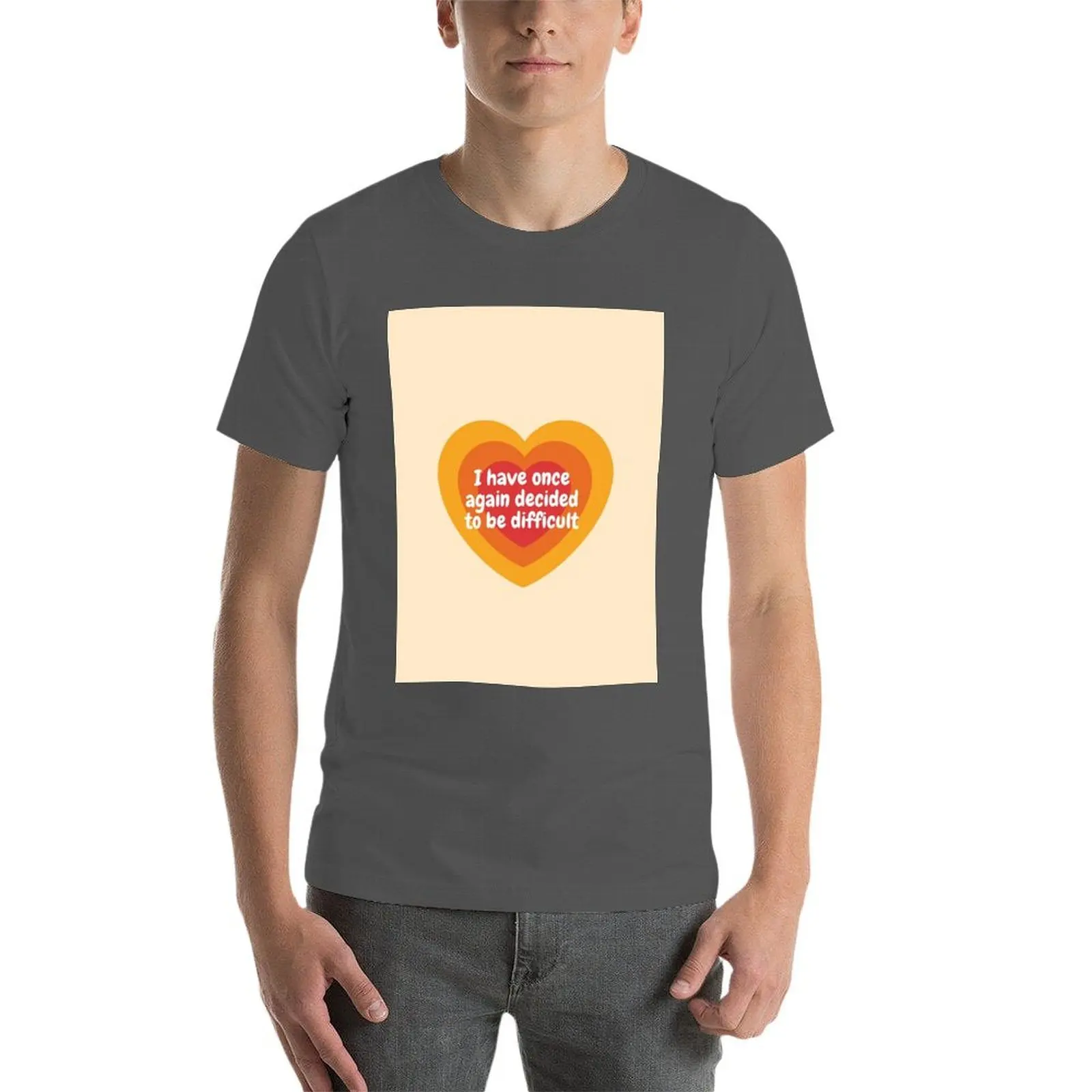 لقد قرروا مرة أخرى أن أكون صعبًا تي شيرت جرافيك تي شيرت للرجال تي شيرت قطني #4