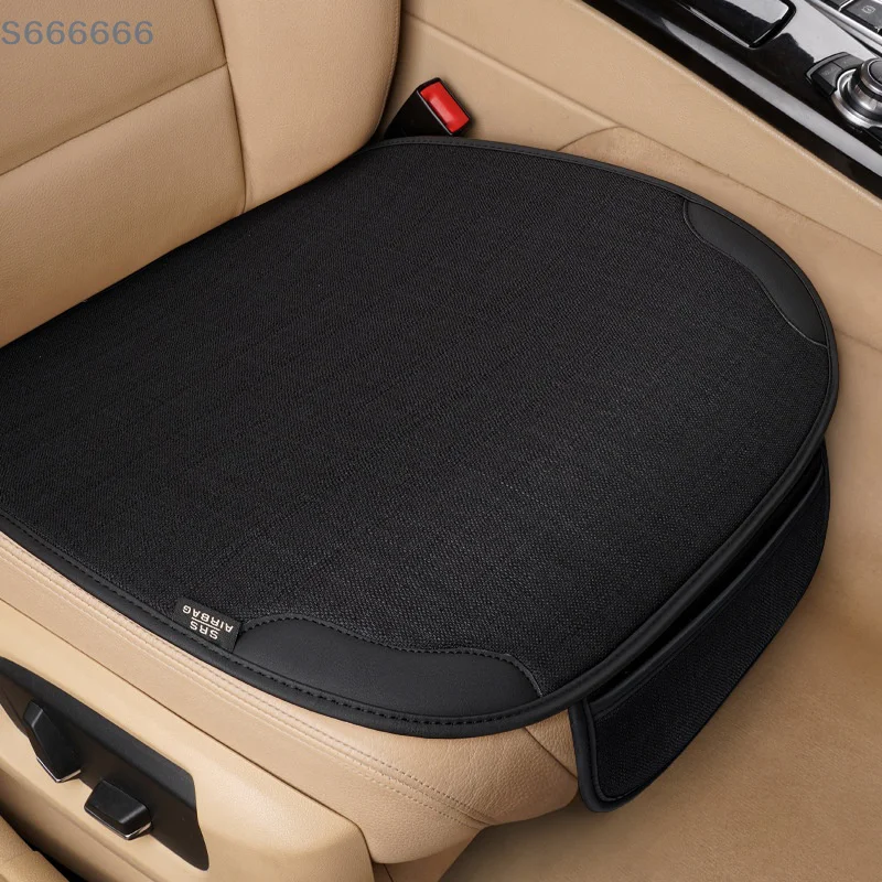 

Car Breathable Flax Seat Cover Four Seasons Universal Front Seats Protector Cushion Auto Interior Chair Protect Covers Kit