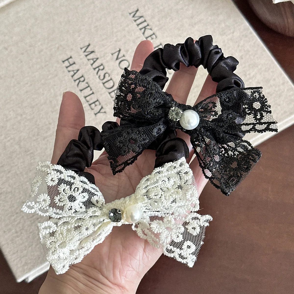 

Sweet bow double lace hair accessories high-end fashion girl gift hair accessories